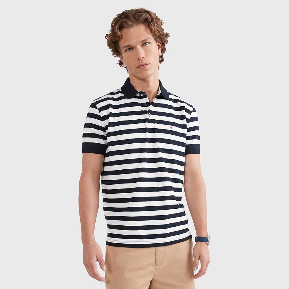 Áo Tommy Hilfiger Slim Fit Stripe Polo - Desert Sky, Size XL