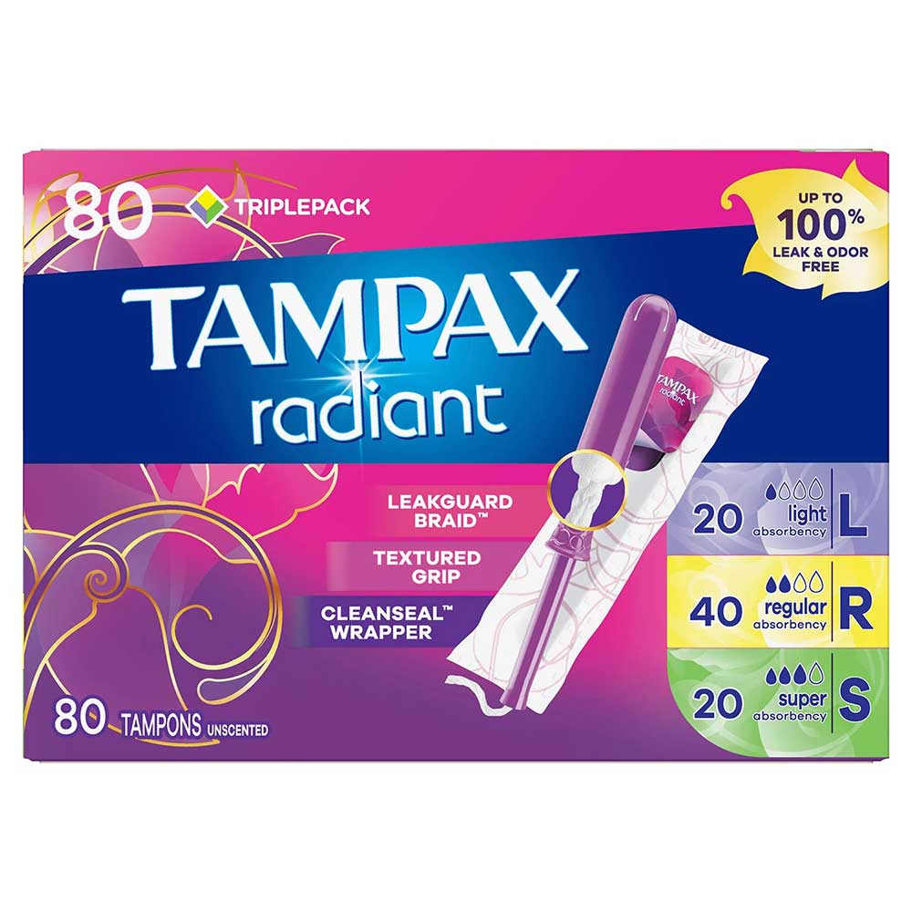 Tampax Radiant Tampons, 80 miếng
