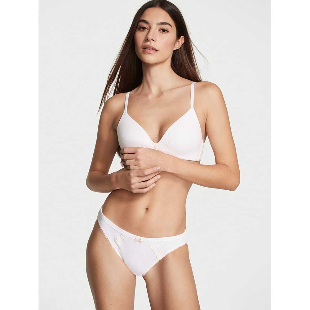 Quần lót Victoria's Secret Stretch Cotton Bikini - VS White, Size L