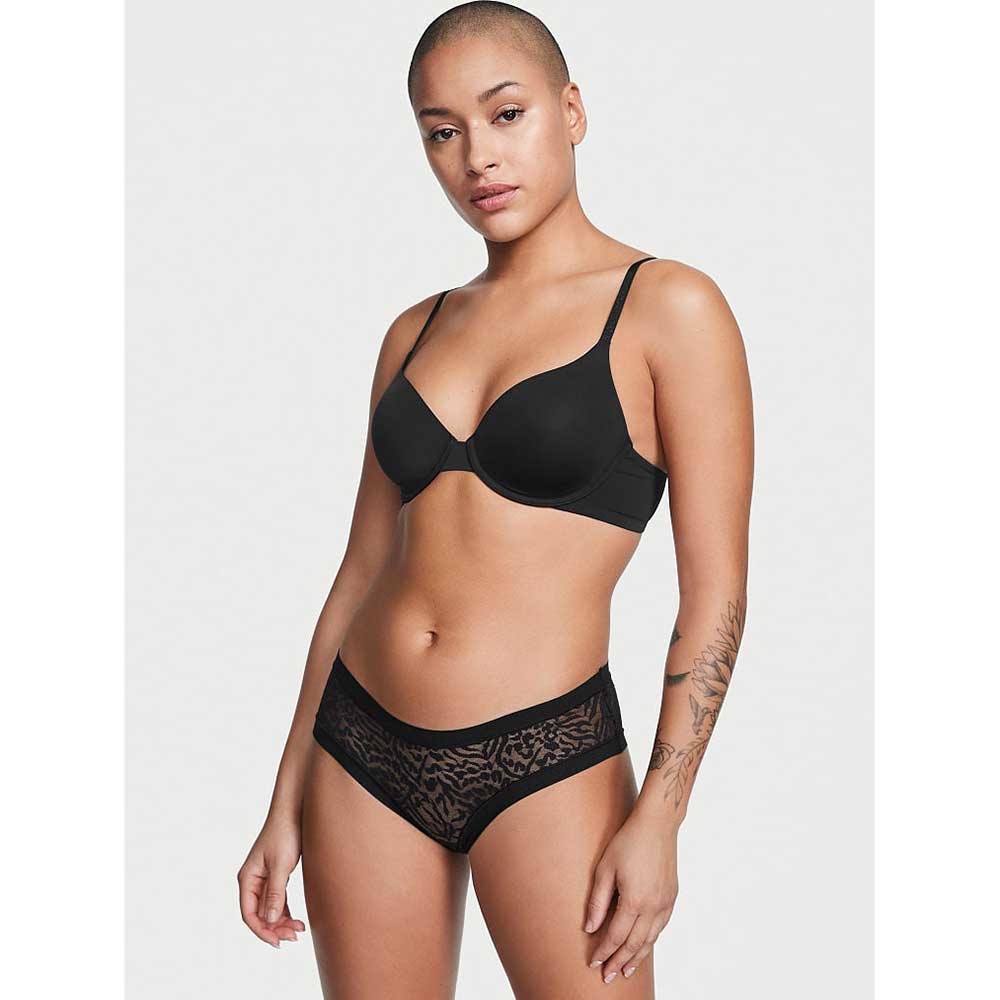 Quần lót Victoria's Secret No-Show Mesh Cheeky - Black, Size XS