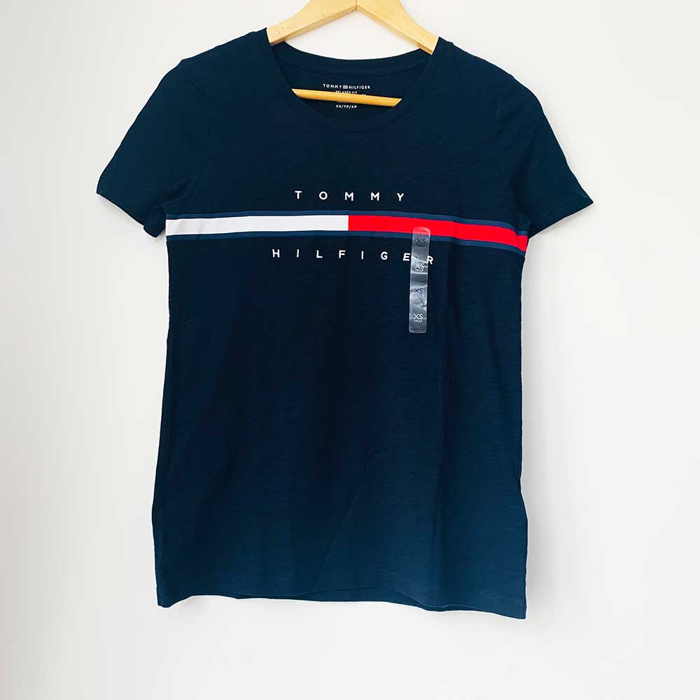 Áo Tommy Hilfiger Essential Flag Logo T-Shirt - Navy, Size XS