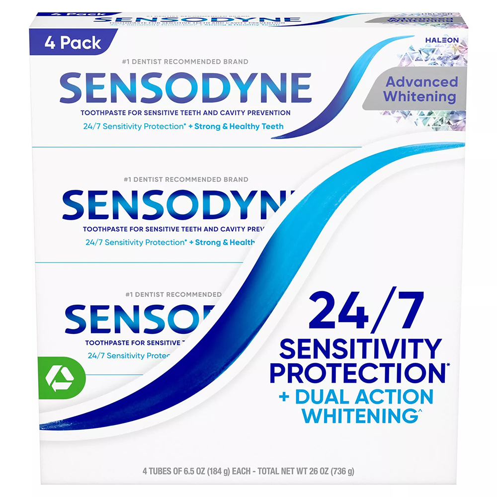 Set kem đánh răng Sensodyne Advanced Whitening, 4 x 184g