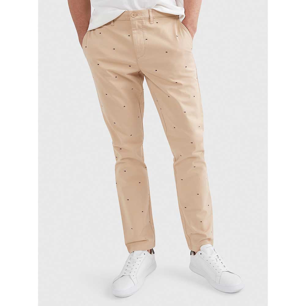 Quần Tommy Hilfiger Slim Fit Flag Flex Chino - Clayed Pebble, Size 32W/30L