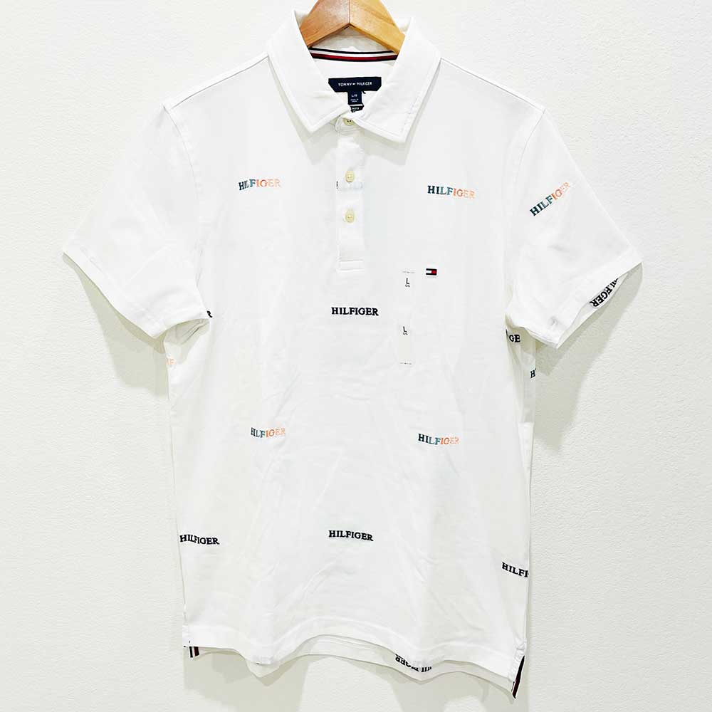 Áo Tommy Hilfiger Slim Fit Logo Print Polo - White, Size L