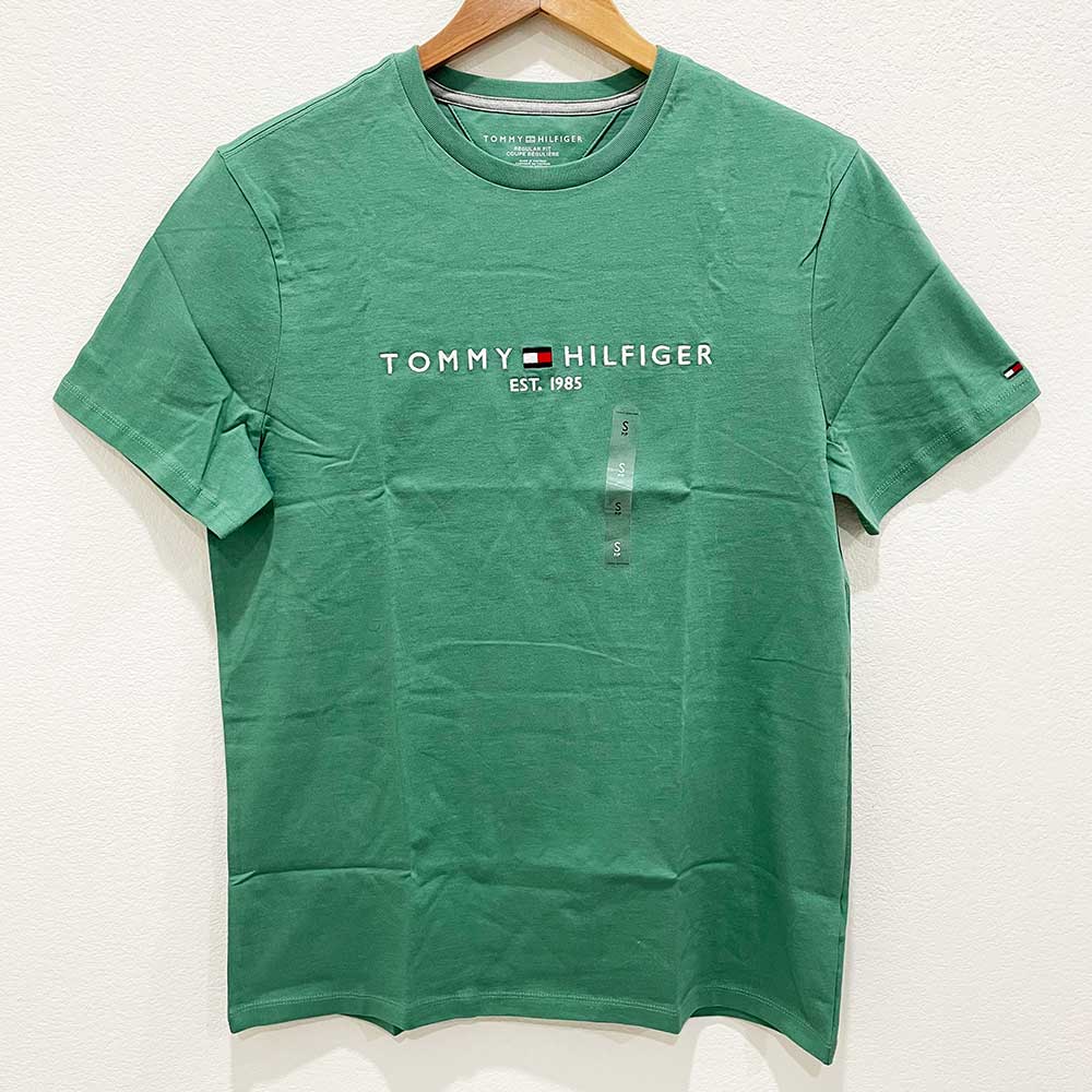 Áo Tommy Hilfiger Organic Cotton Tommy Logo - Green, Size S