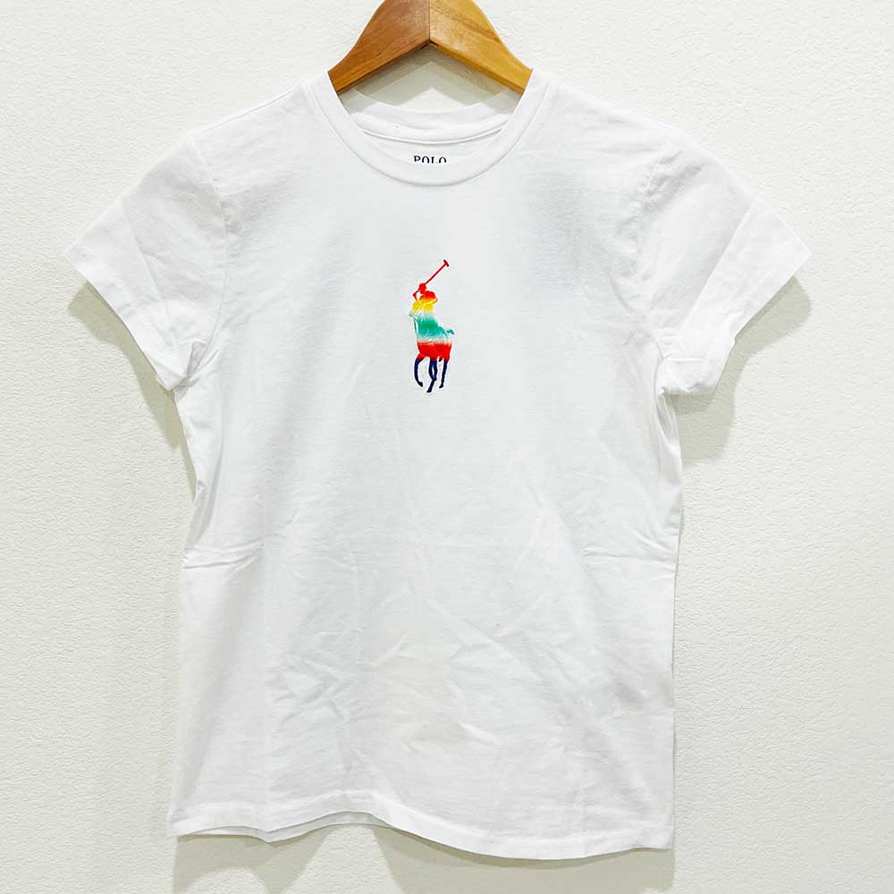 Áo Polo Ralph Lauren Rainbow Pony - White, Size XS