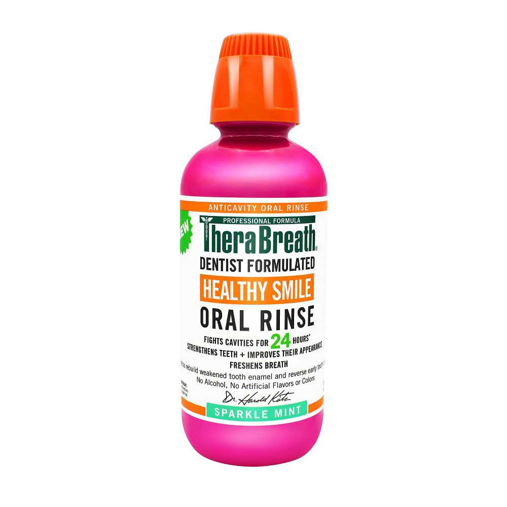 [DATE 8/2025] Nước súc miệng TheraBreath Anticavity Oral Rinse - Sparkle Mint, 473ml