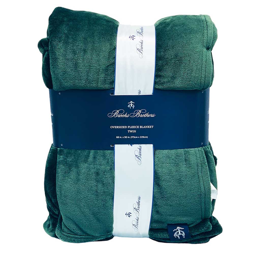 Chăn Brooks Brothers Oversized Fleece Twin Size, Green
