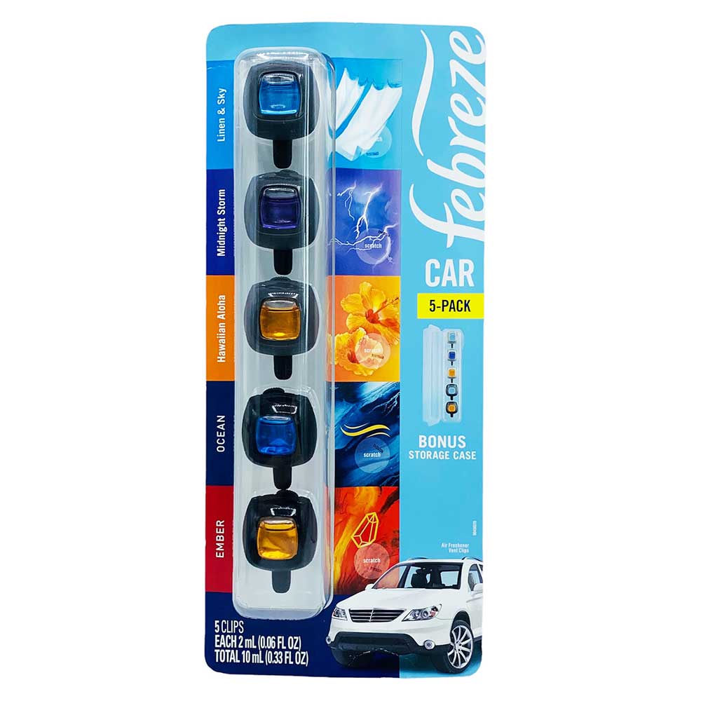 Tinh dầu thơm xe Febreze Air Freshener Car Vent Clips - Mix 4, 5 x 2ml