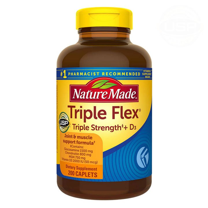 Nature Made TripleFlex Triple Strength + D3, 200 viên