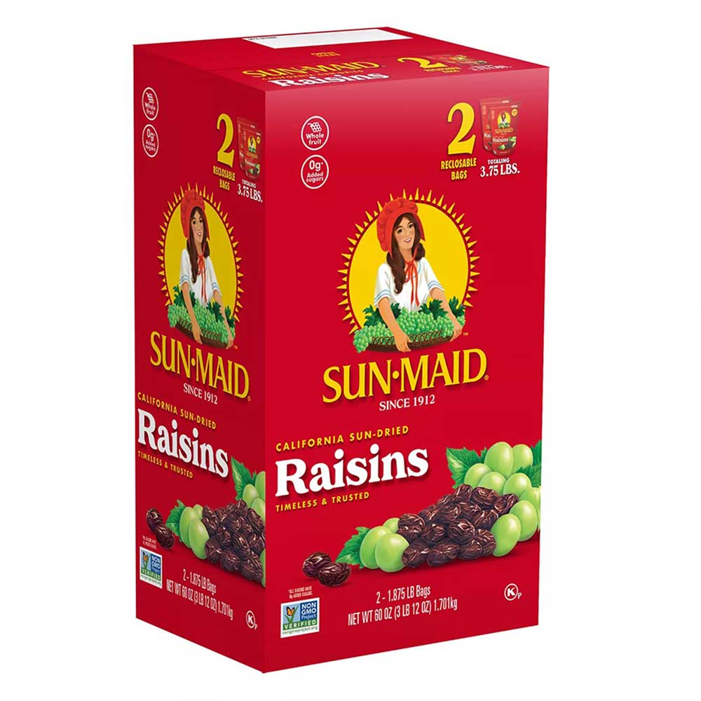 Hộp 2 nho khô Sun-Maid California Sun Dried Raisins, 2 x 850g