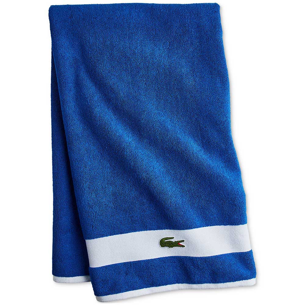 Khăn tắm Lacoste Heritage Stripe Anti-Microbial, Surf Blue