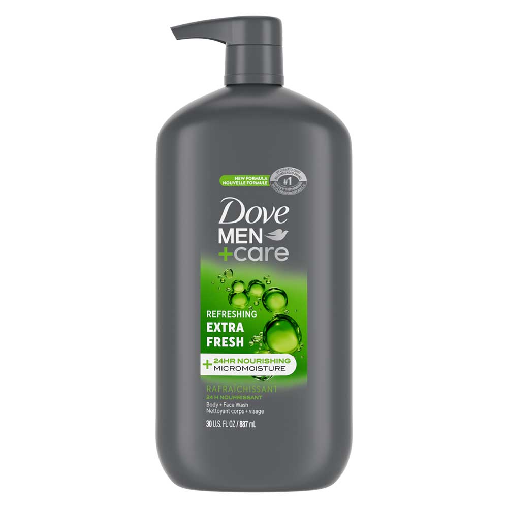 Gel tắm và rửa mặt Dove Men + Care - Extra Fresh, 887ml