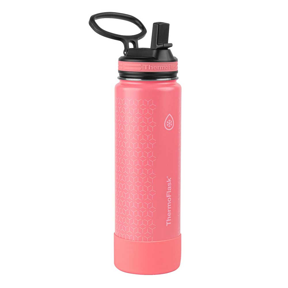 Bình giữ nhiệt Thermoflask Stainless Steel With Straw - Pink, 710ml
