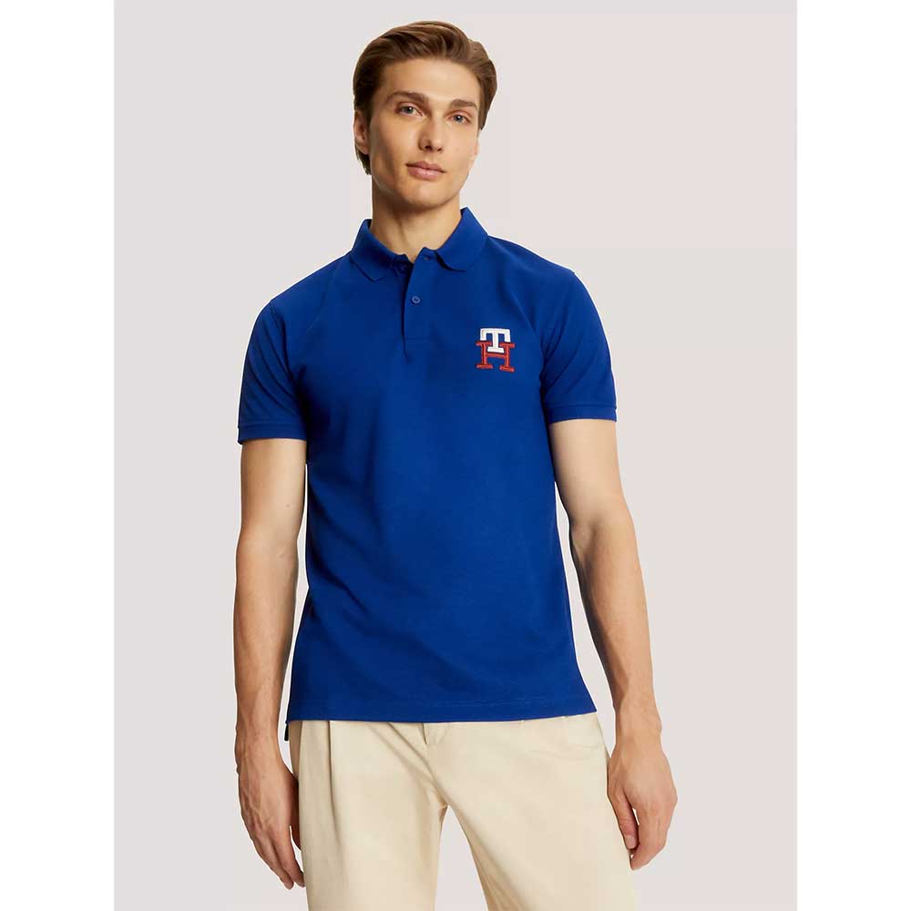 Áo Tommy Hilfiger Regular Fit Embroidered TH Logo Polo - Blue, Size L