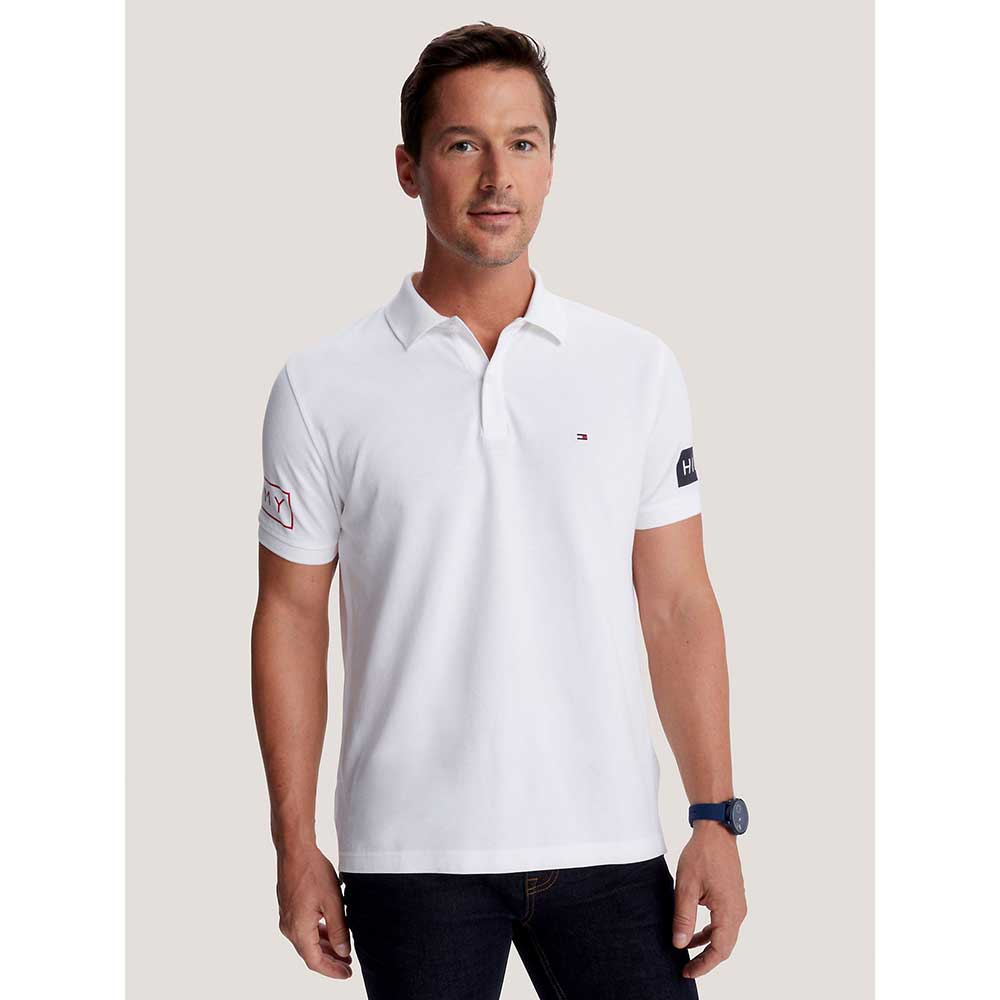 Áo Tommy Hilfiger Regular Fit Logo Sleeve Polo - White, Size L