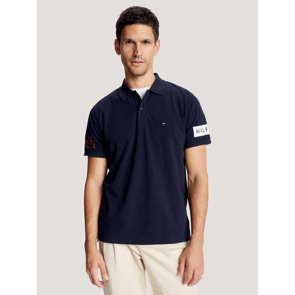 Áo Tommy Hilfiger Regular Fit Logo Sleeve Polo - Navy, Size S