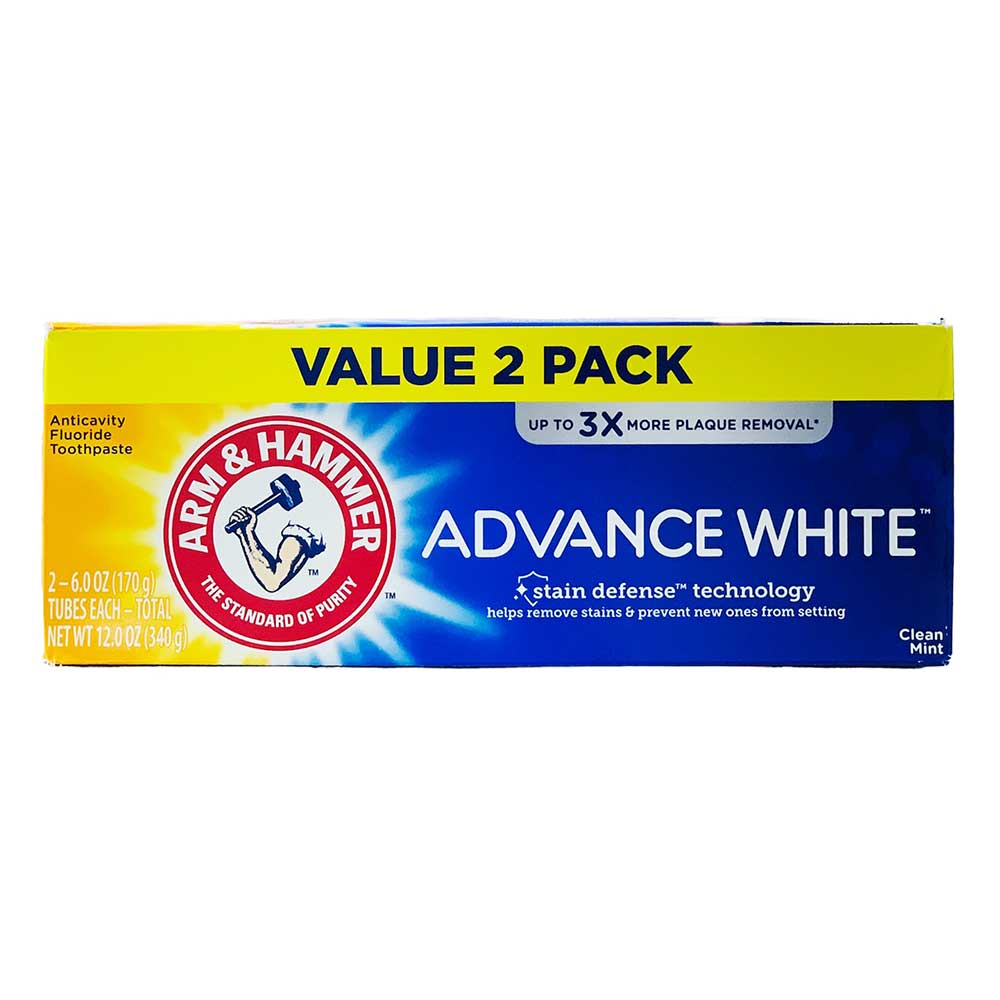 Kem đánh răng ARM & HAMMER Advanced White Clean Mint, 2 x 170g