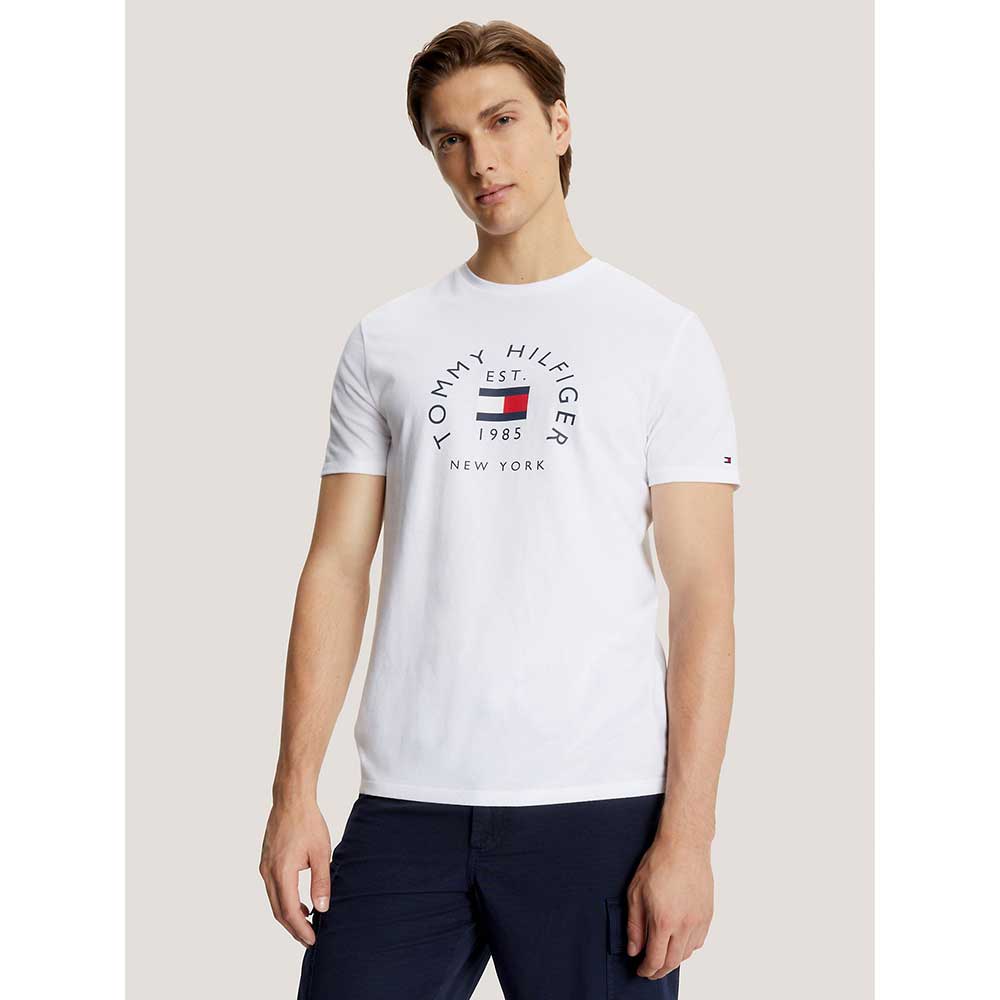 Áo Tommy Hilfiger Text Bar Tee - White, Size M