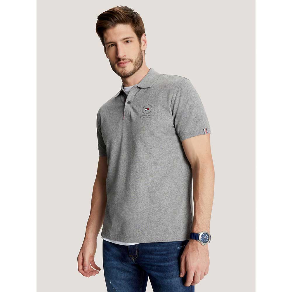 Áo Tommy Hilfiger Regular Fit Round Logo Polo - Grey, Size XL