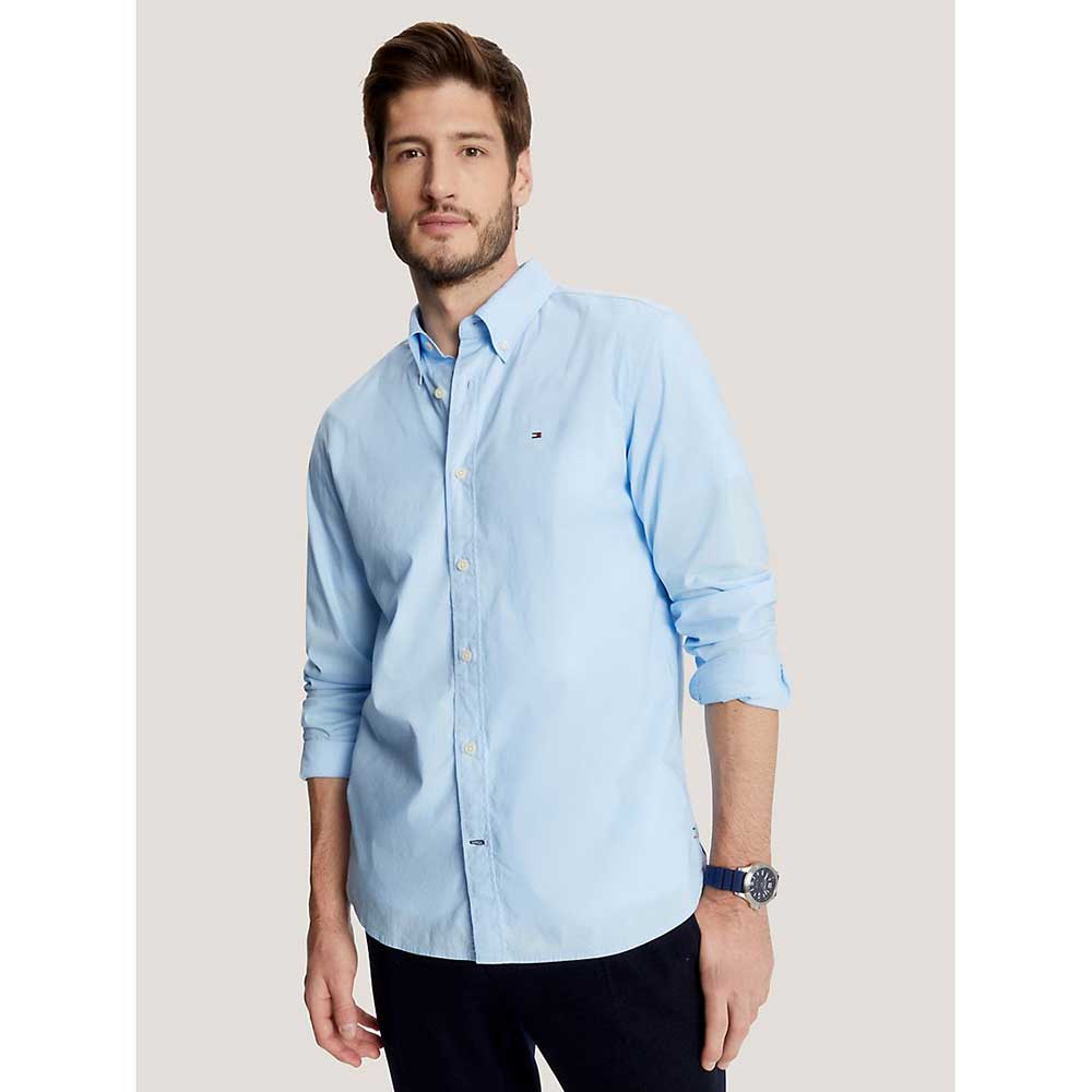 Áo Tommy Hilfiger Regular Fit THFLEX Poplin Shirt - Blue, Size M
