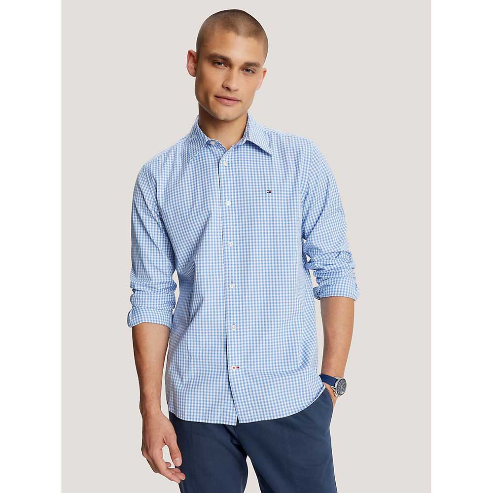 Áo Tommy Hilfiger Regular Fit Gingham Poplin Shirt - Blue, Size L