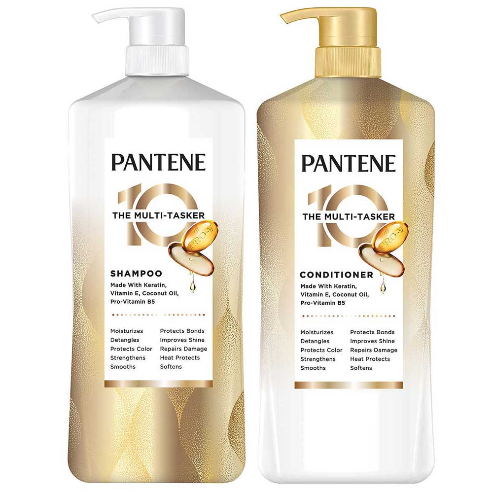 Bộ dầu gội + xả Pantene The Multi-Tasker 10in1, 2 x 1.13L