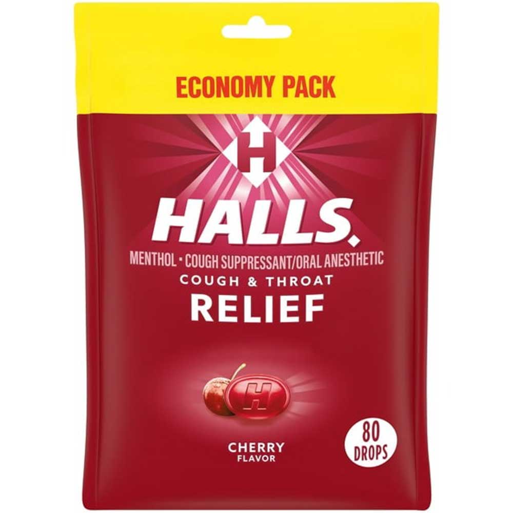 Kẹo ngậm Halls Relief - Cherry, 80 viên