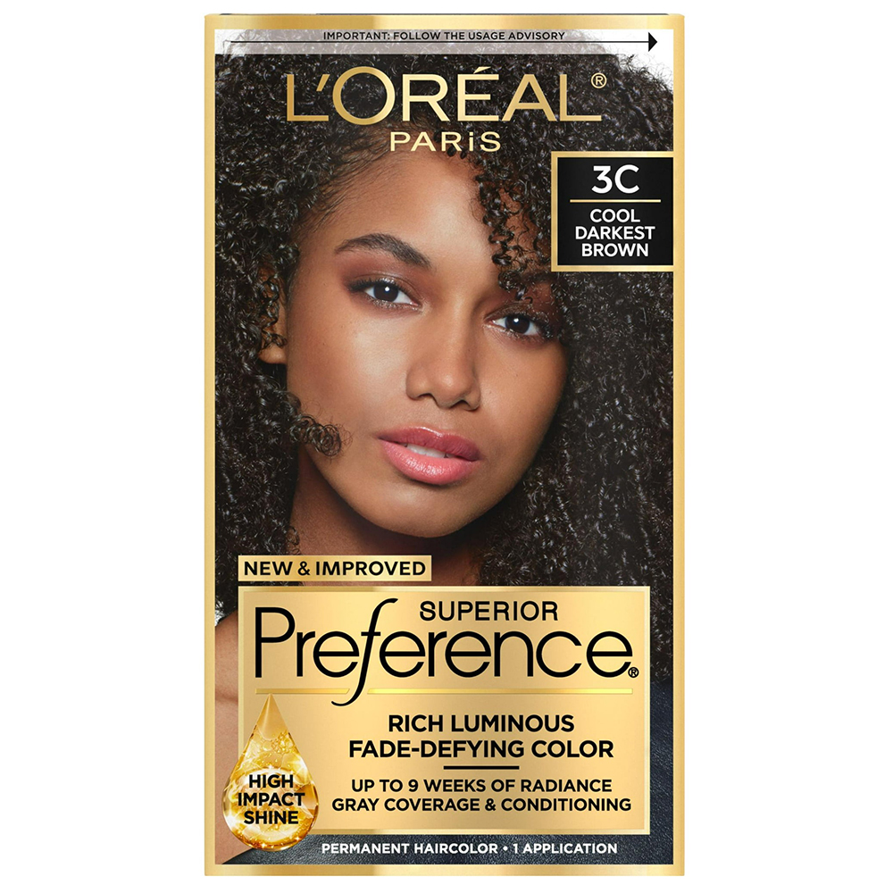 Thuốc nhuộm tóc L'Oréal Superior Preference, 3C Cool Darkest Brown