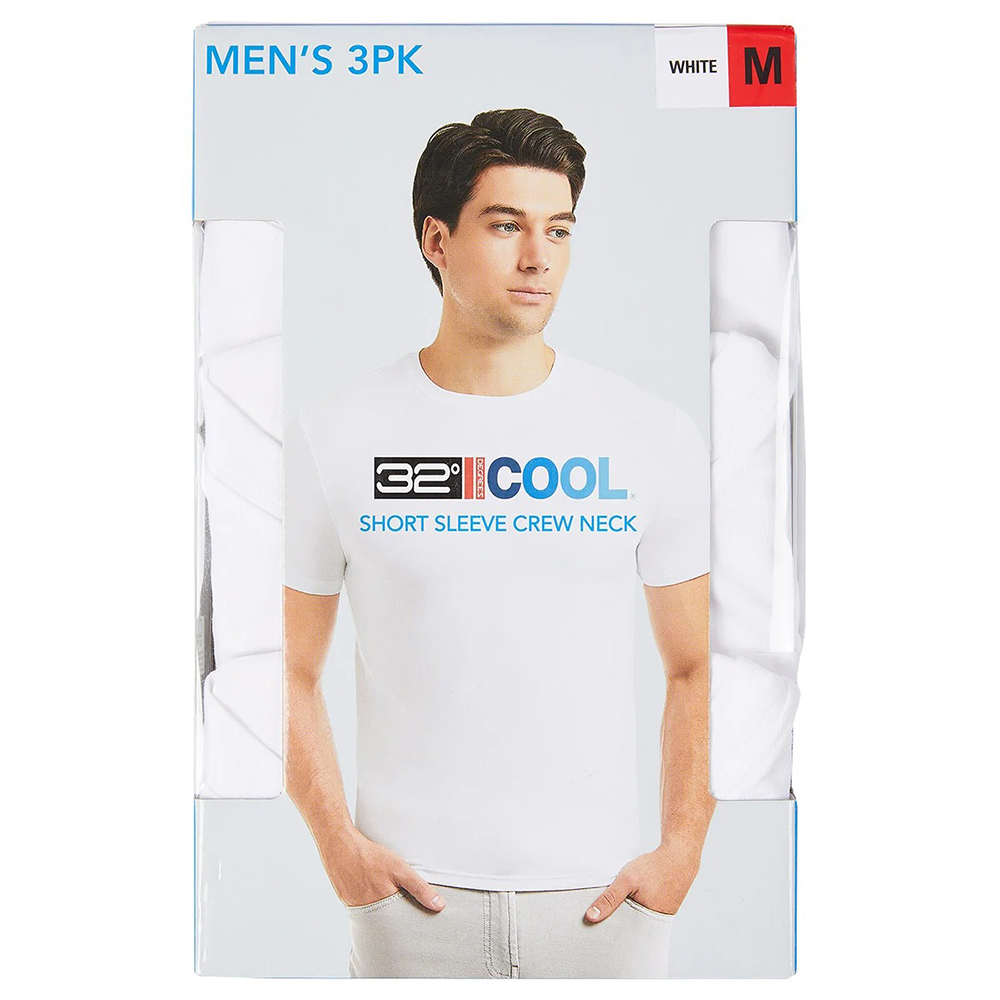 Set 3 áo 32 Degrees Men's Cool - White, Size L