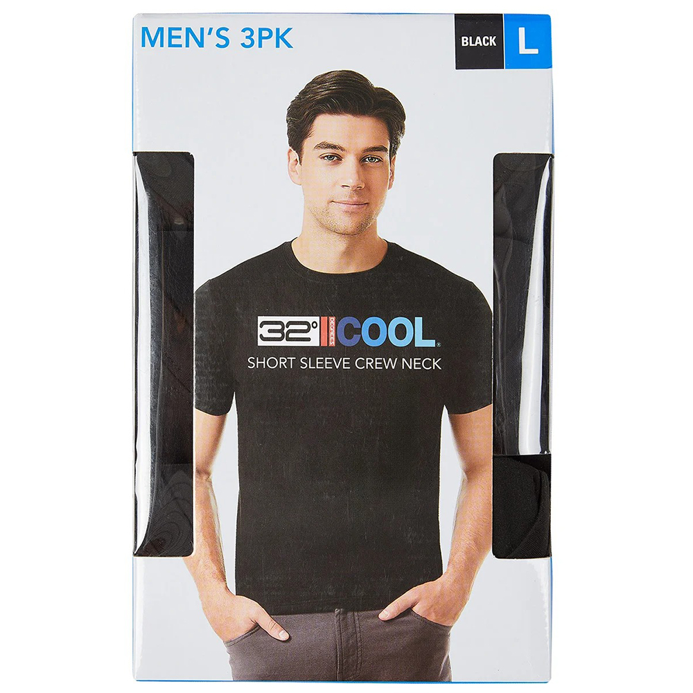Set 3 áo 32 Degrees Men's Cool - Black, Size M