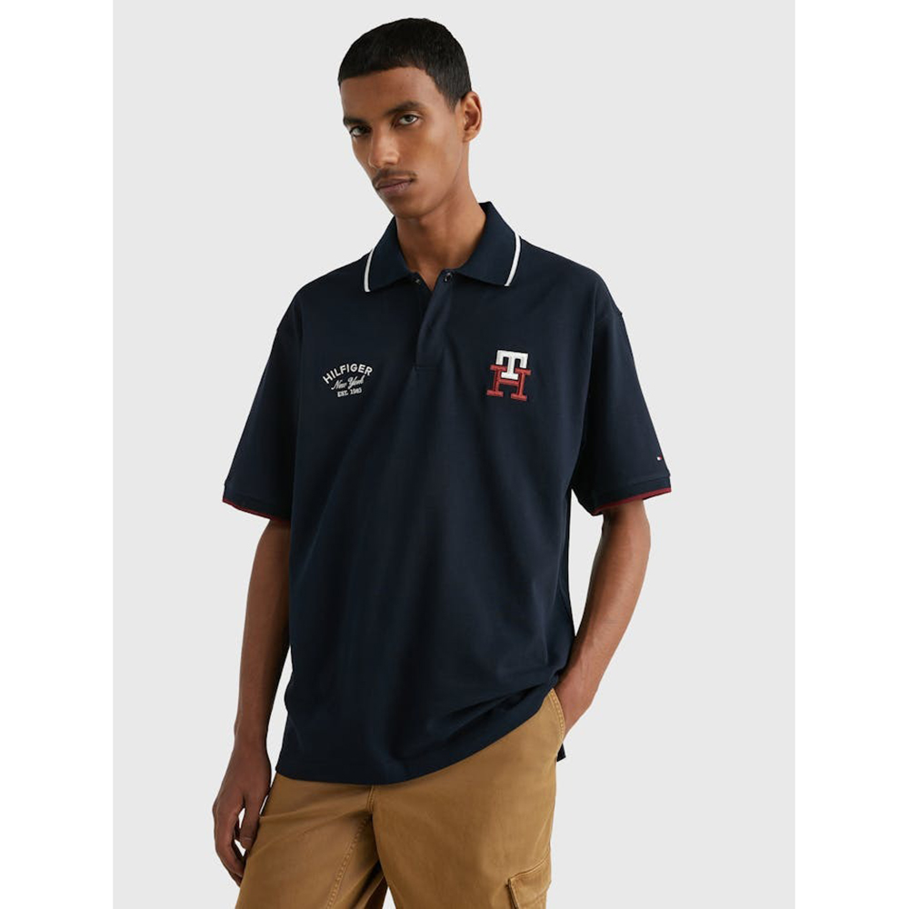 Áo Tommy Hilfiger TH Monogram Archive Fit Polo - Navy, Size M