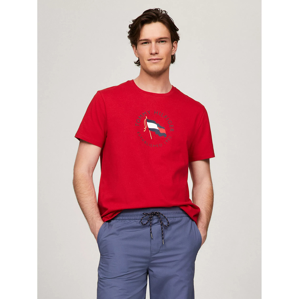 Áo Tommy Hilfiger TH Flag Graphic - Primary Red, Size M