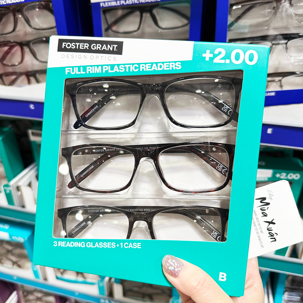 Set 3 gọng kính Design Optics by Foster Grant Cole Full Rim Rectangular +2.00 - Mẫu B