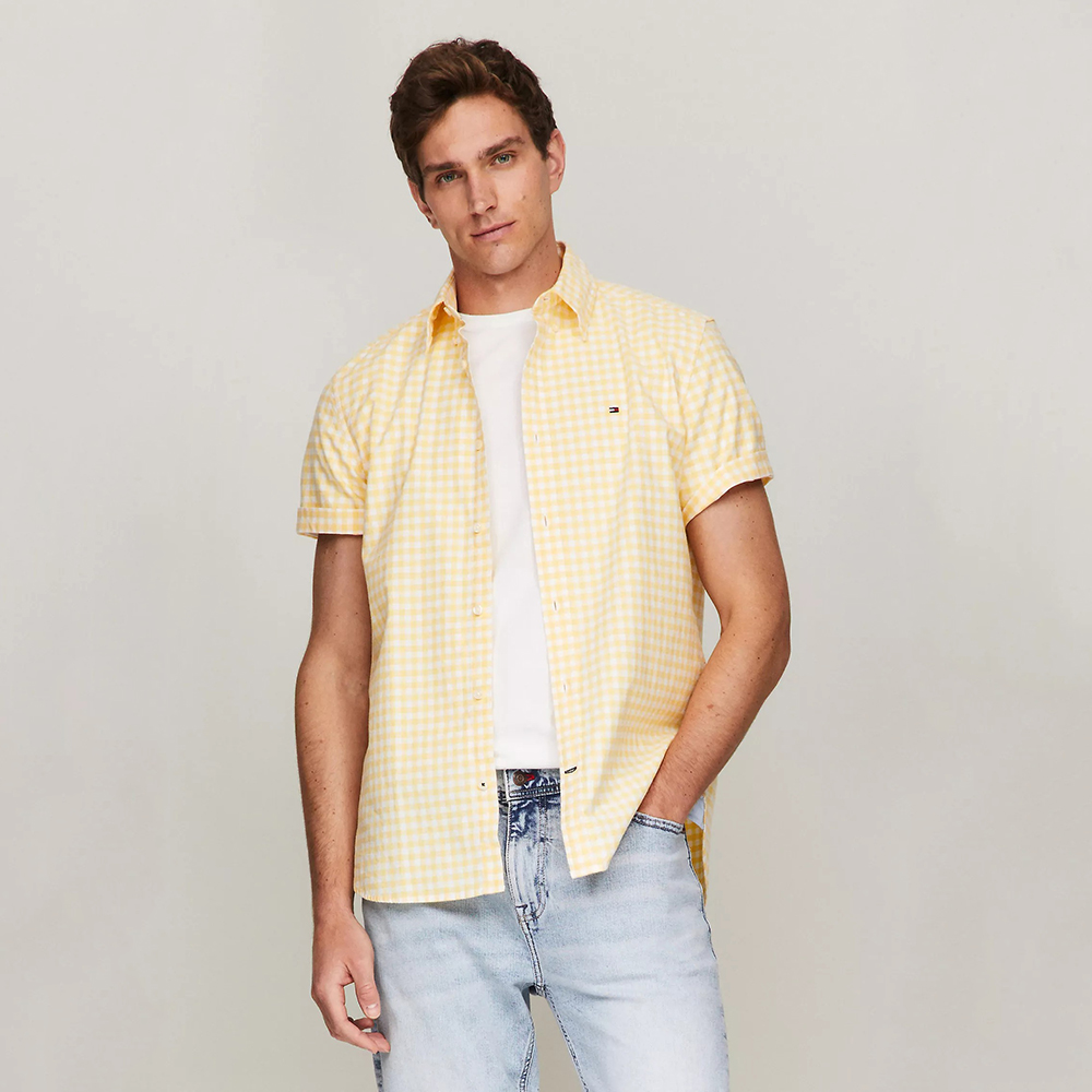 Áo Tommy Hilfiger Gingham Regular Fit Oxford - Yellow, Size S
