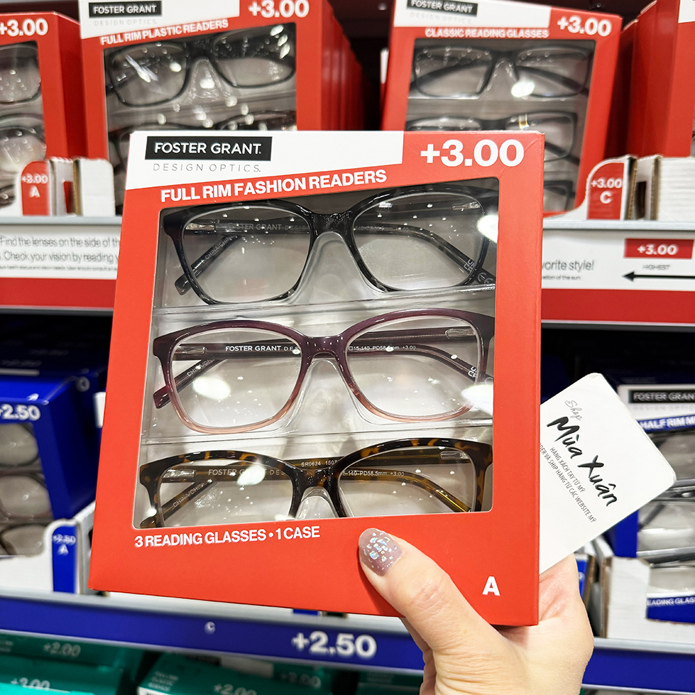 Set 3 gọng kính Design Optics by Foster Grant Kiersey Plastic Square +3.00 - Mẫu A