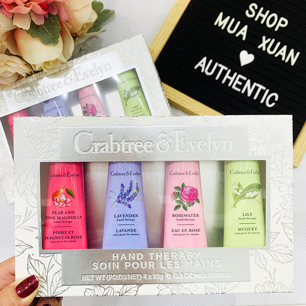 Set dưỡng da tay Crabtree & Evelyn Hand Therapy - White, 4 x 25g