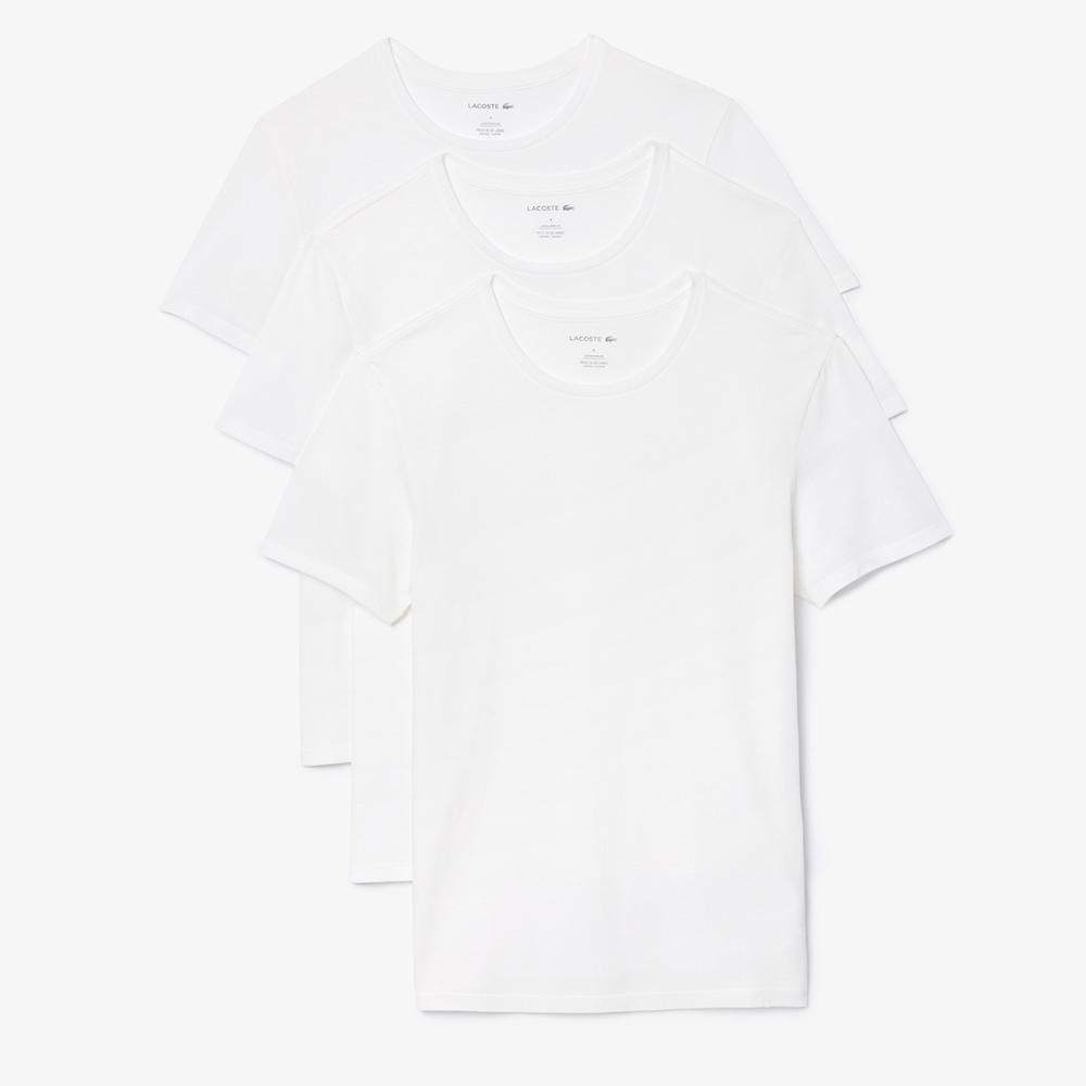 Set 3 áo Lacoste Men's Crew Neck Cotton - White, Size S
