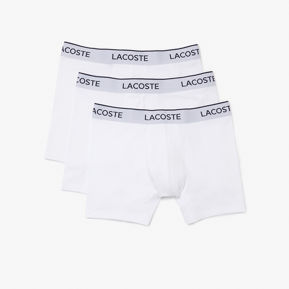 Set 3 quần Lacoste Branded Striped Boxer Briefs - White, Size M