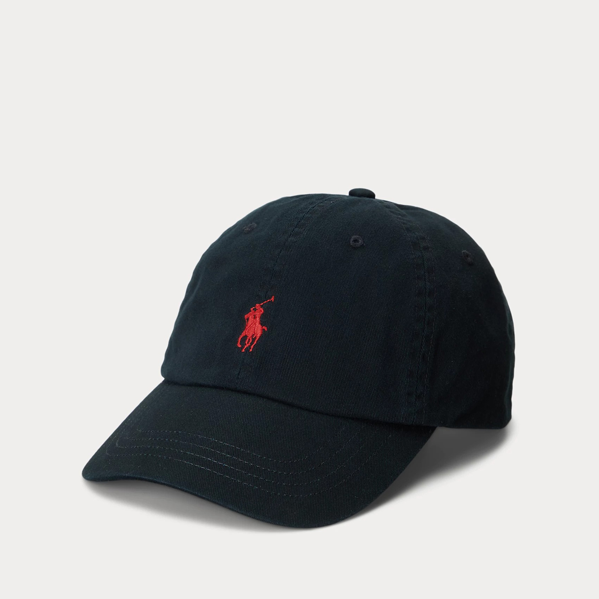 Mũ Polo Ralph Lauren Cotton Chino Ball Cap, Black/Red
