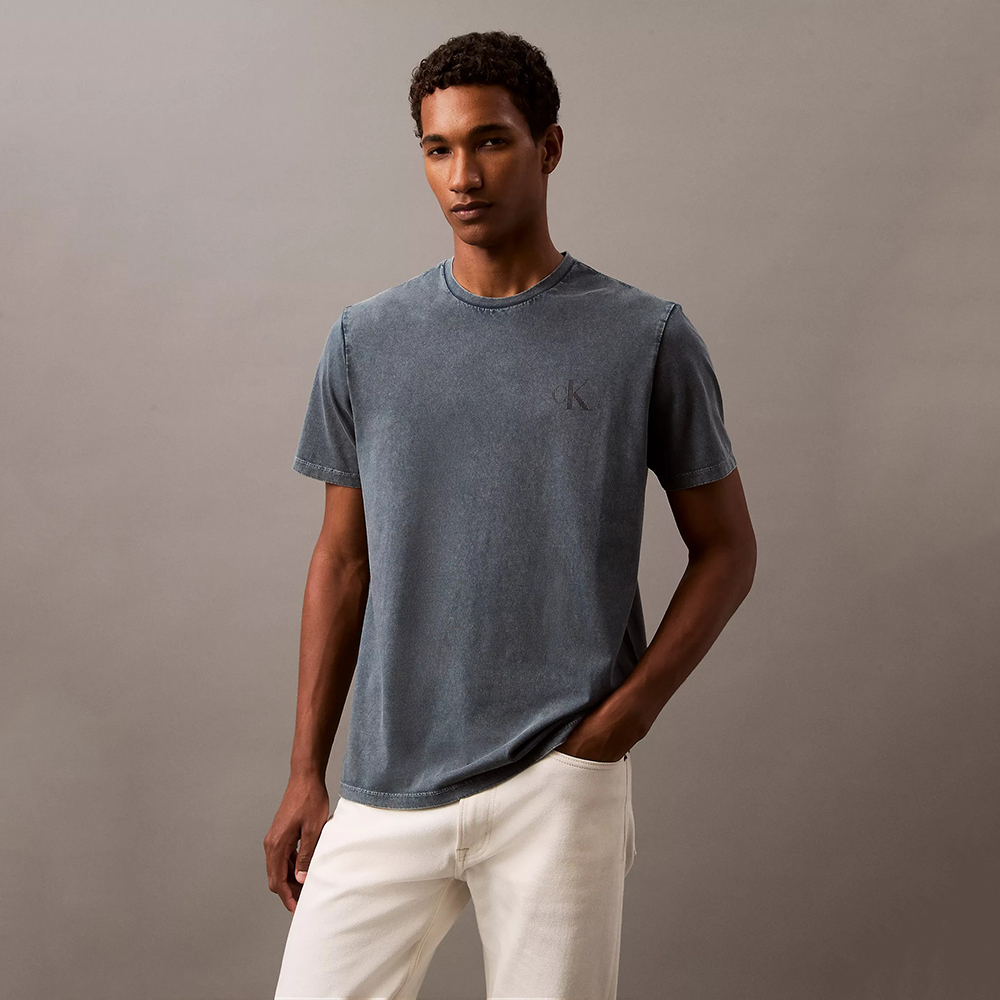 Áo Calvin Klein Acid Wash Monogram Logo Classic - Ink, Size M