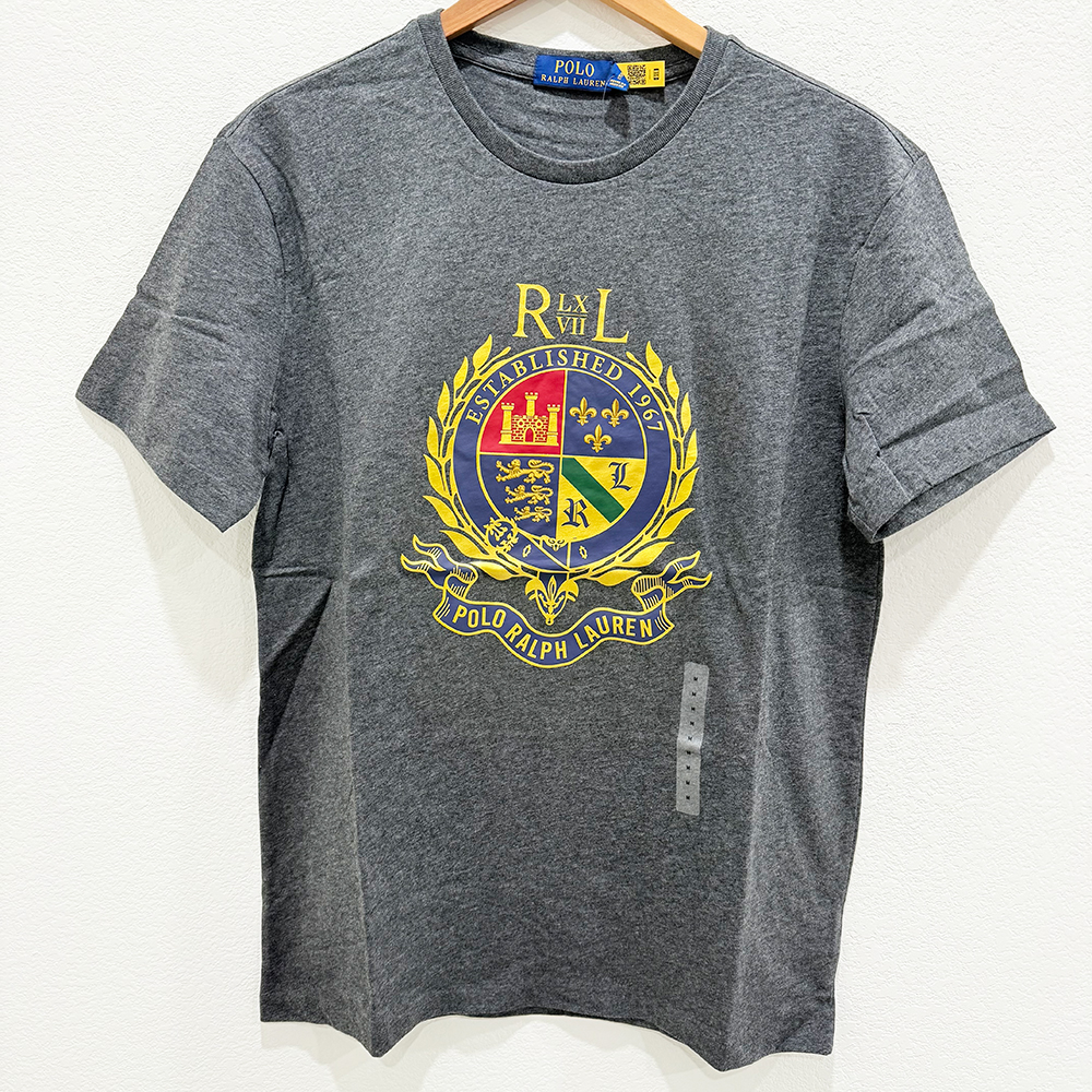 Áo Polo Ralph Lauren Crest Graphic Tee - Grey, Size M