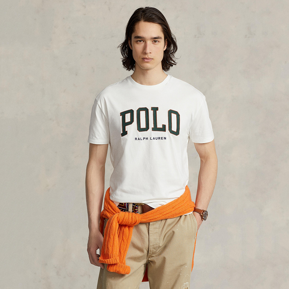 Áo Polo Ralph Lauren Classic Fit Graphic Polo Applique - White, Size S
