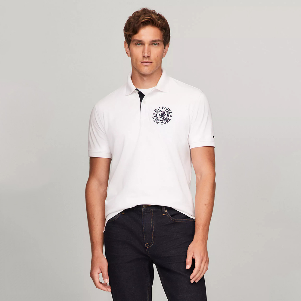 Áo Tommy Hilfiger Regular Fit Embroidered Heritage Polo - White, Size M