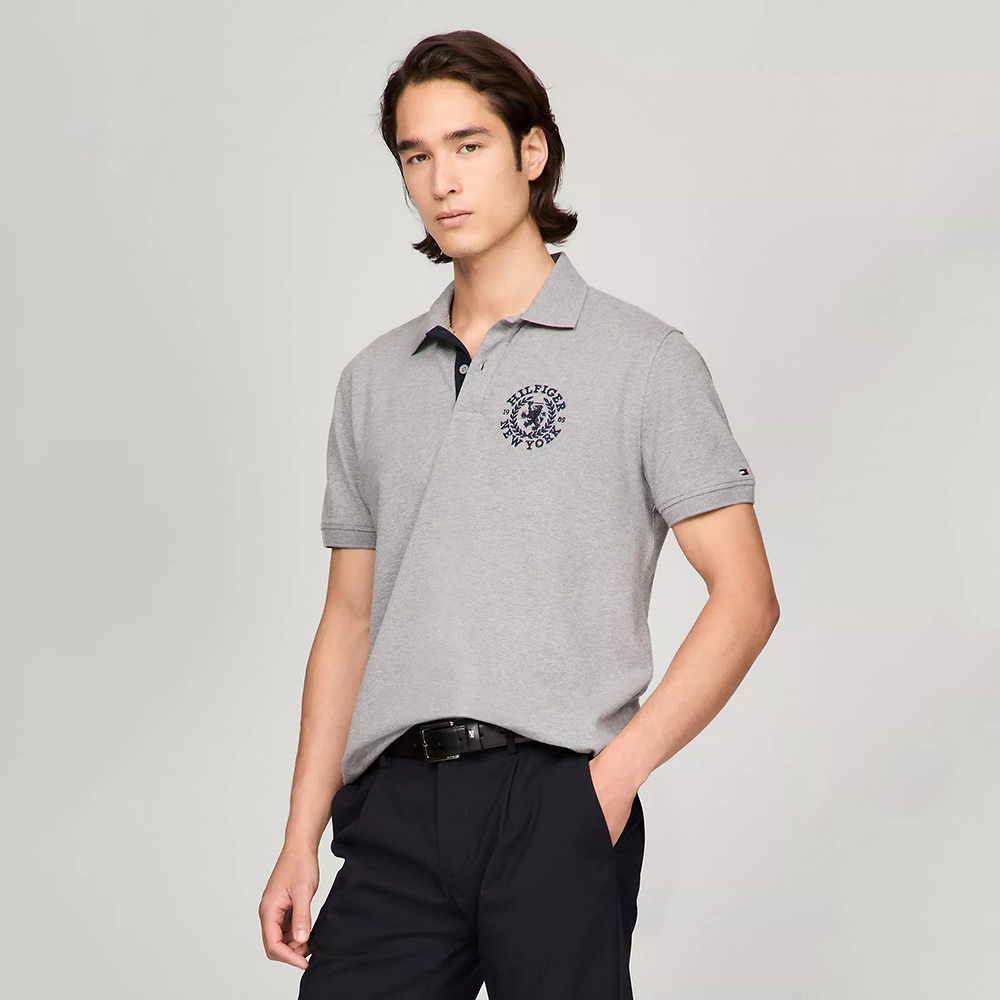 Áo Tommy Hilfiger Regular Fit Embroidered Heritage Polo - Grey Heather, Size M