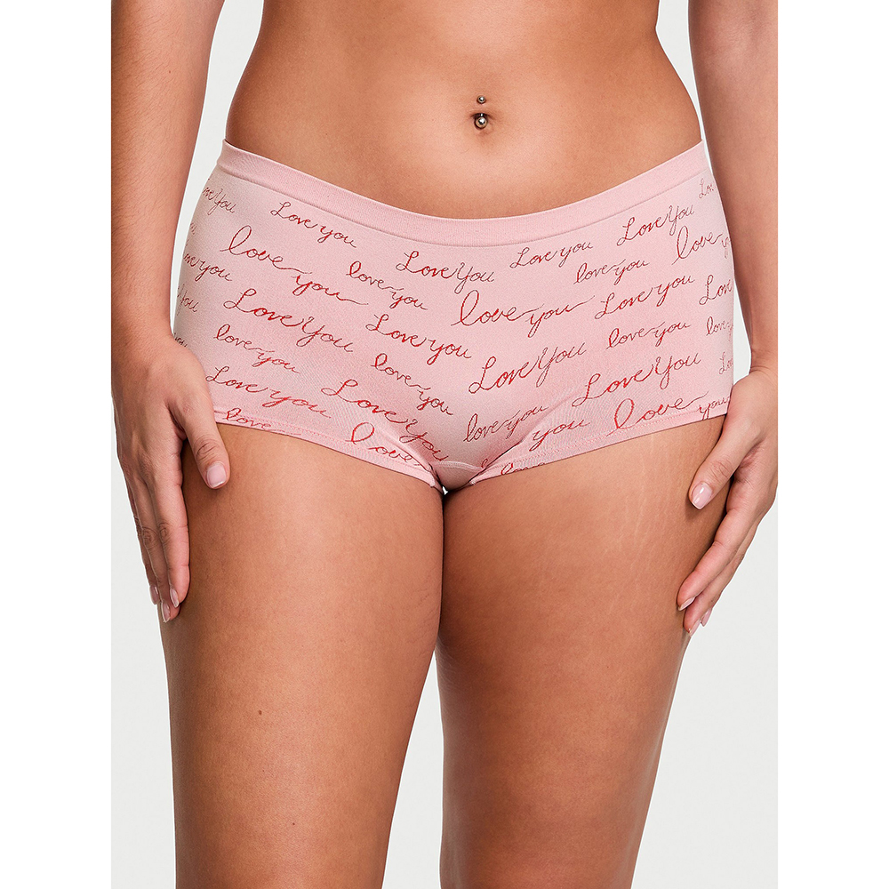 Quần lót Victoria's Secret Seamless Boyshort - I Love You Script, Size M
