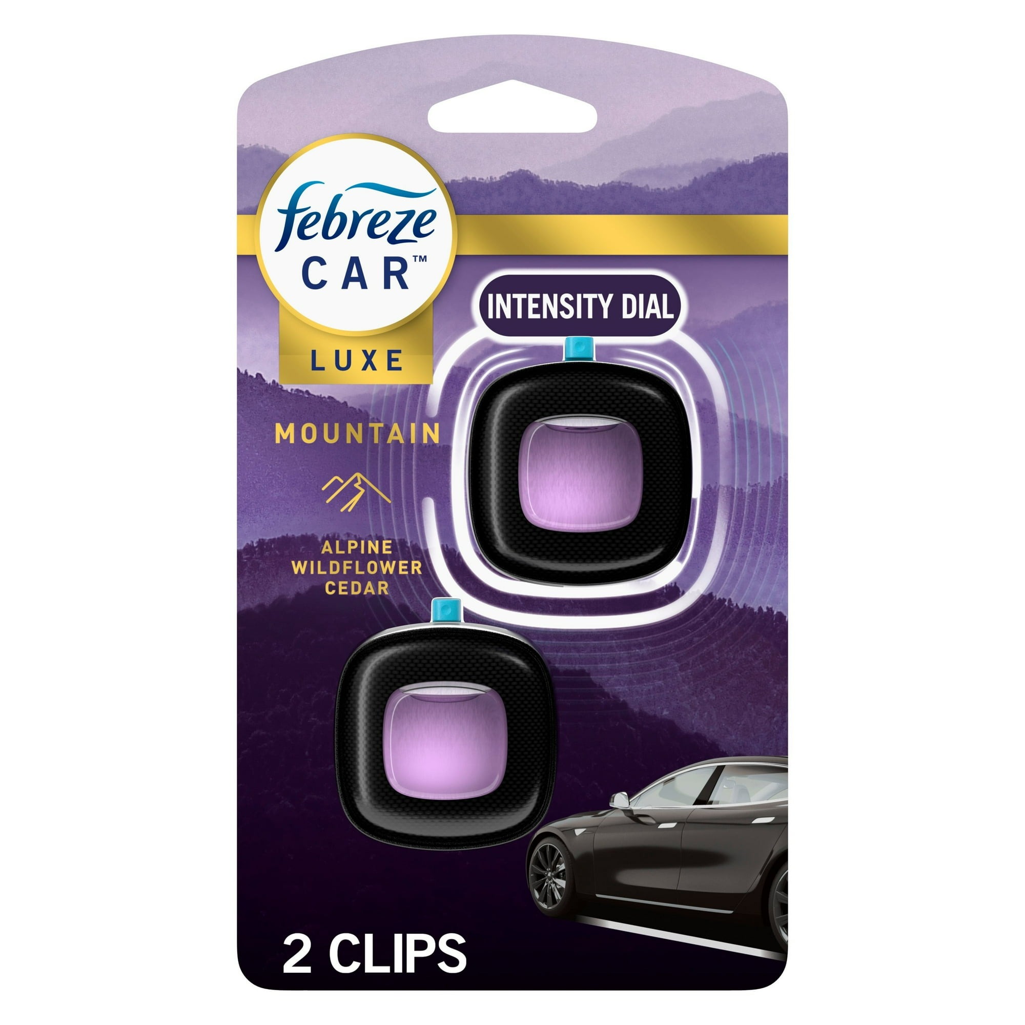 Tinh dầu thơm xe Febreze Car Air Freshener Vent Clip - Mountain, 2 x 2.2ml