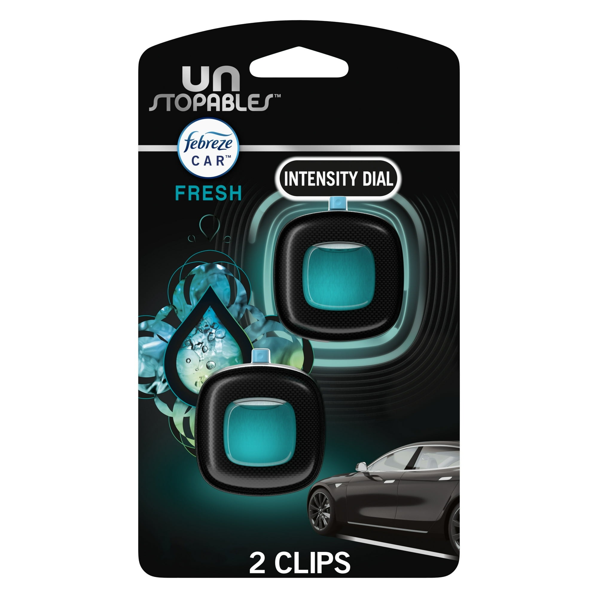 Tinh dầu thơm xe Febreze Car Air Freshener Vent Clip - Unstopables Fresh, 2 x 2.2ml