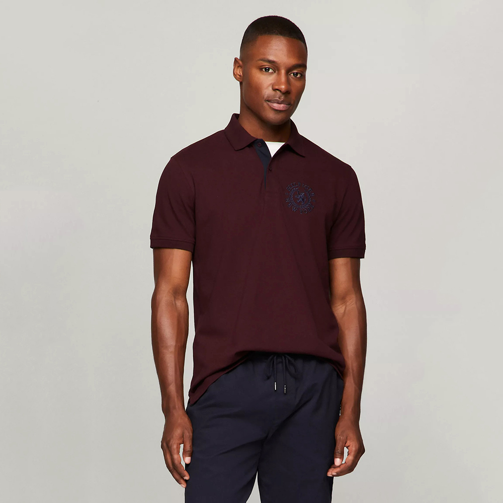 Áo Tommy Hilfiger Regular Fit Embroidered Heritage Polo - Dark Cabernet, Size S