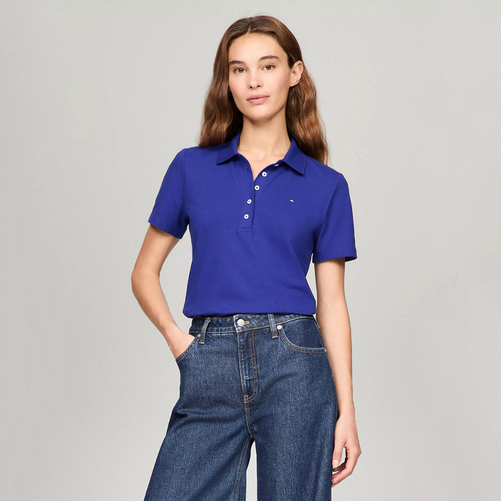 Áo Tommy Hilfiger Stretch-Cotton Polo - Rich Oxford Navy, Size S